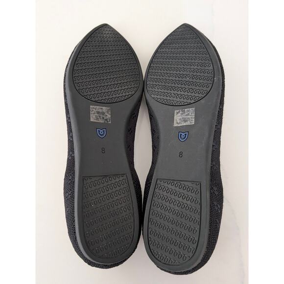 Rothy’s The Point Ballet Flats Black Pink Insole Size 8 Shimmer Clover Washable - Picture 6 of 8